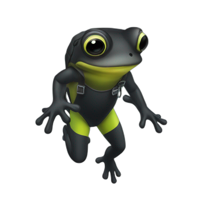 Diver black frog emoji