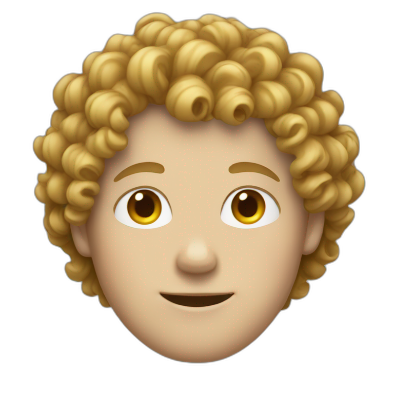 white boy with curly hair emoji