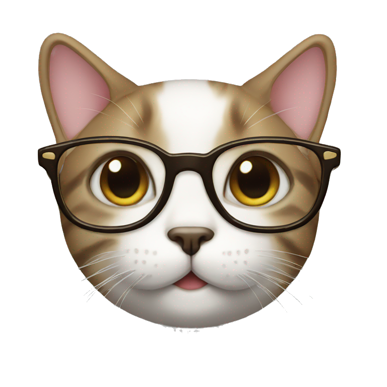 cute cat with glasses emoji