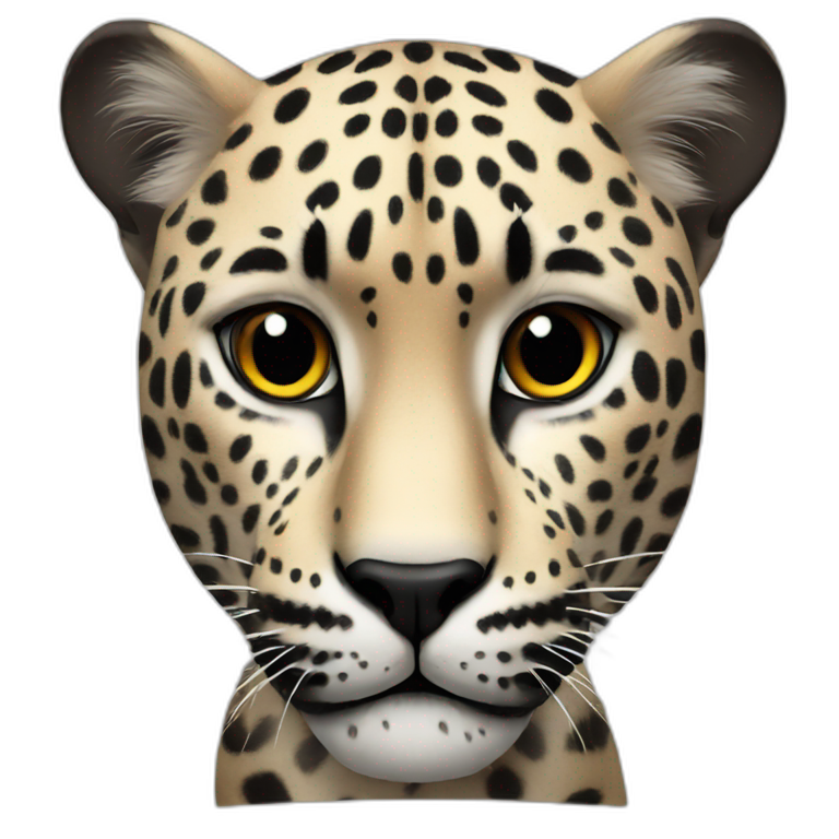 A TOK emoji of a black jaguar, white background emoji