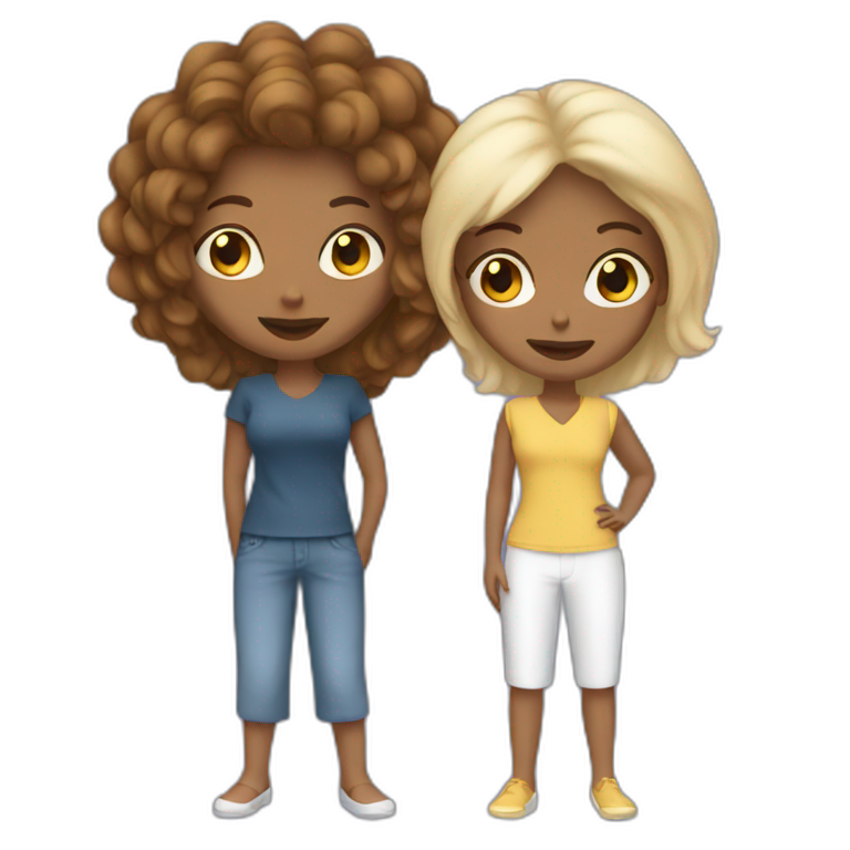 white single mom two girls emoji