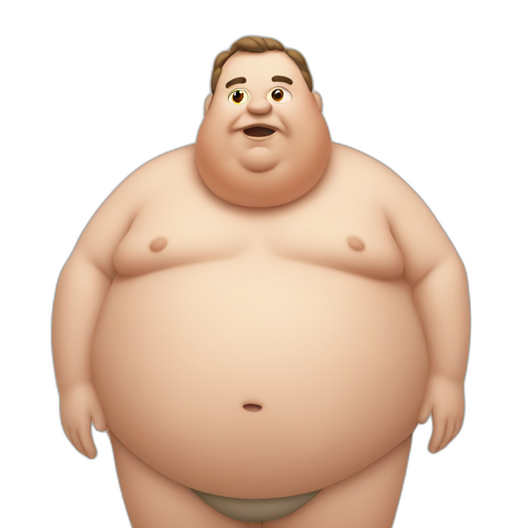 fat man eating peach emoji