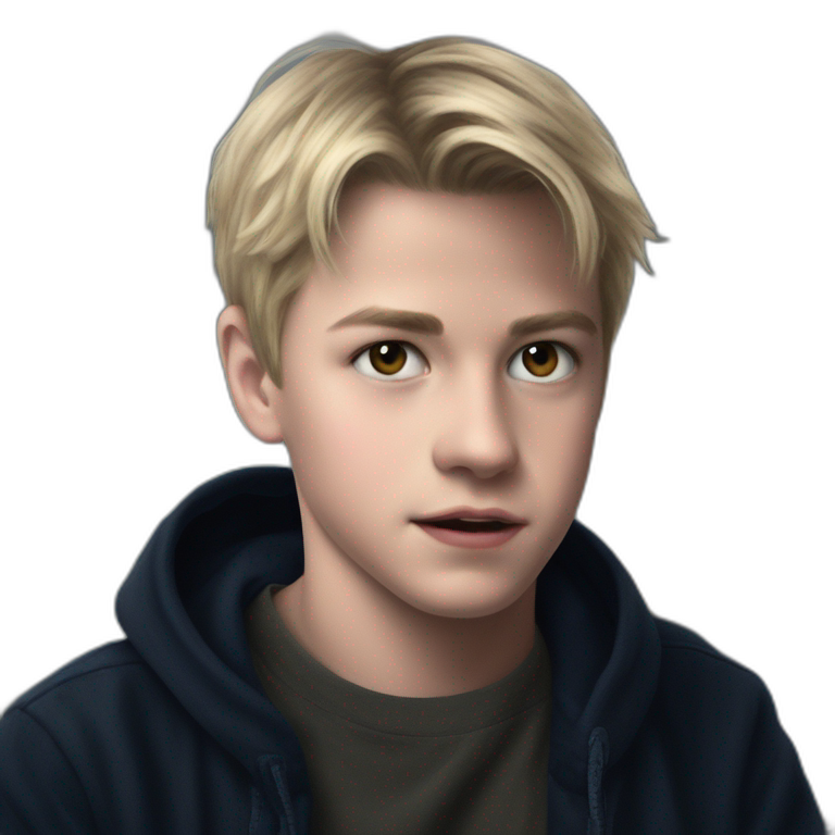 blonde boy portrait serious emoji
