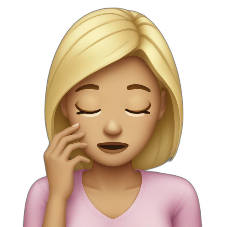 Woman crying + mobile emoji