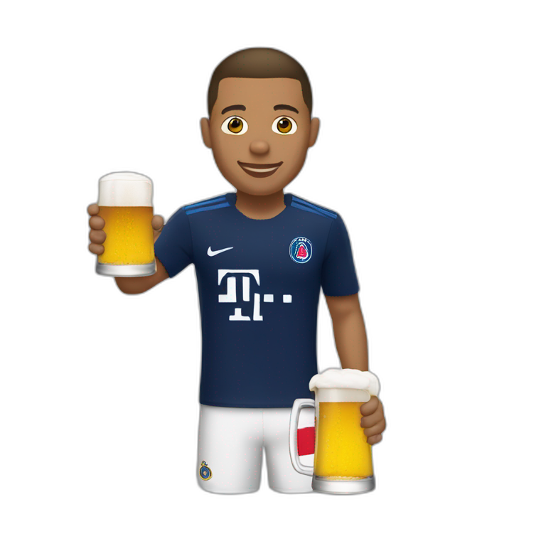 Mbappé qui boit de la bière emoji