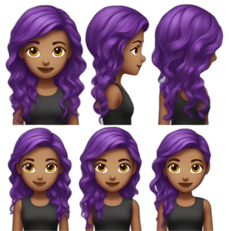 girl purple hair emoji