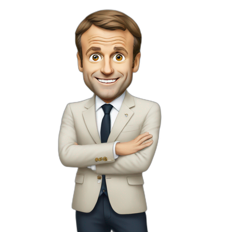 Emmanuel Macron qui rigole emoji