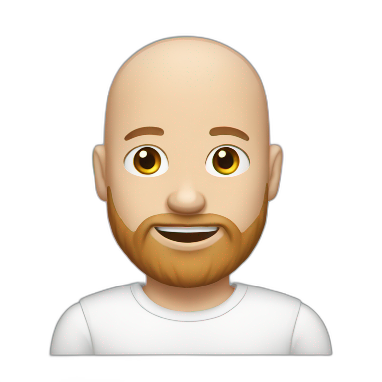 Bald white guy with brown beard emoji