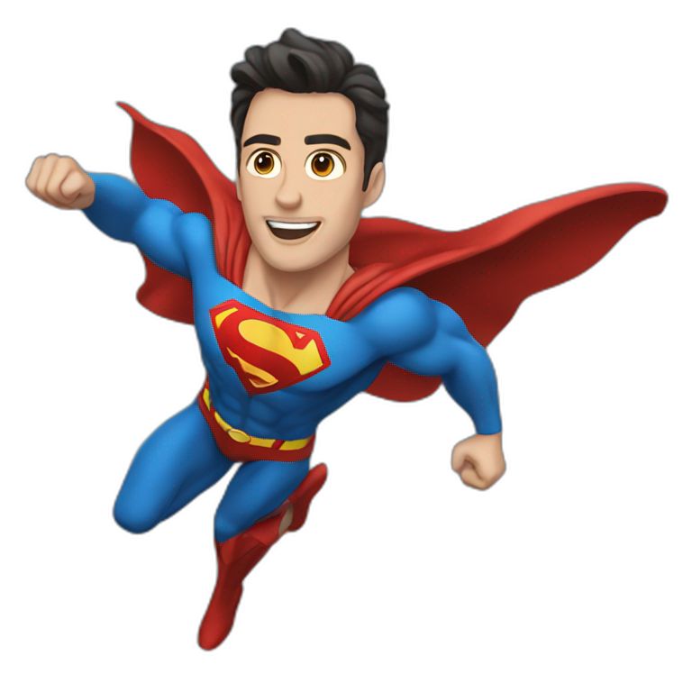 flying superman，full body emoji