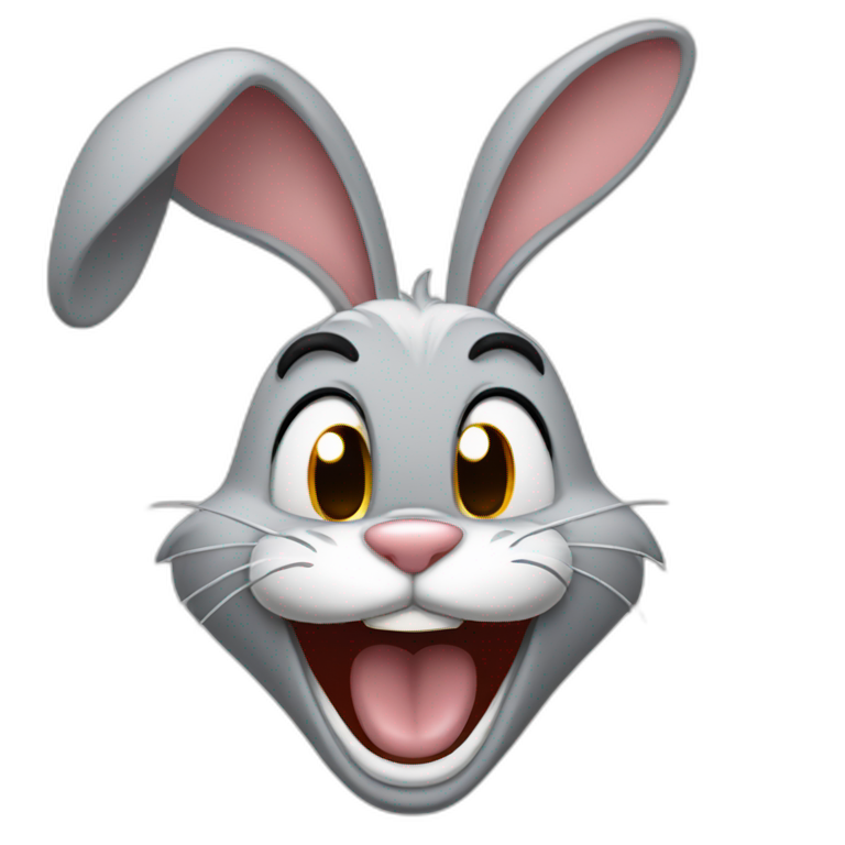 Bugs bunny laughing out loud emoji