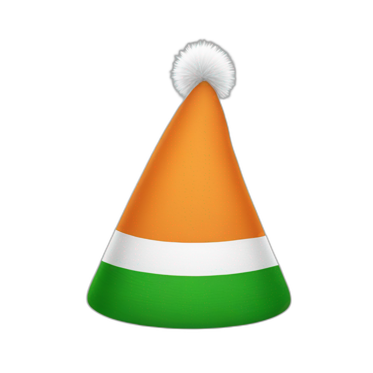 india flag with cristmas hat emoji