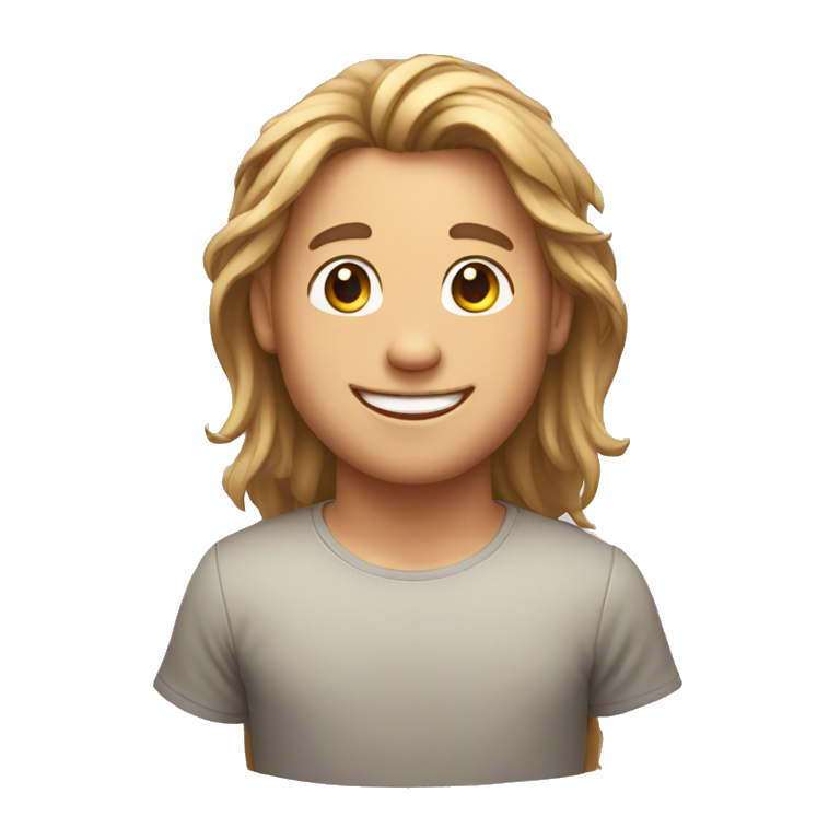 happy boy with long hair emoji