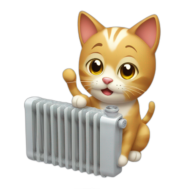 A cat fixing radiator emoji