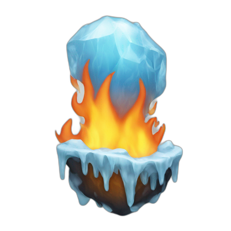 Ice on fire emoji