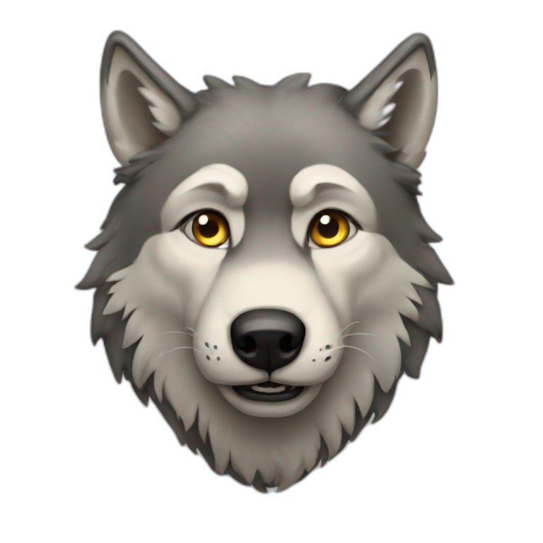 Very old wolf emoji
