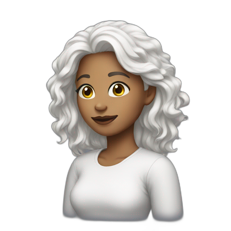 girl with white hair emoji