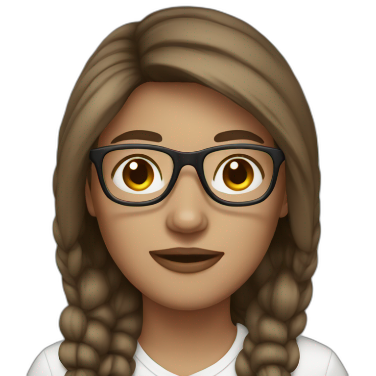  white skin women brown hair glasses emoji