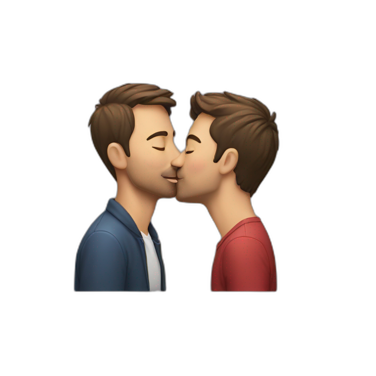 man kissing man emoji
