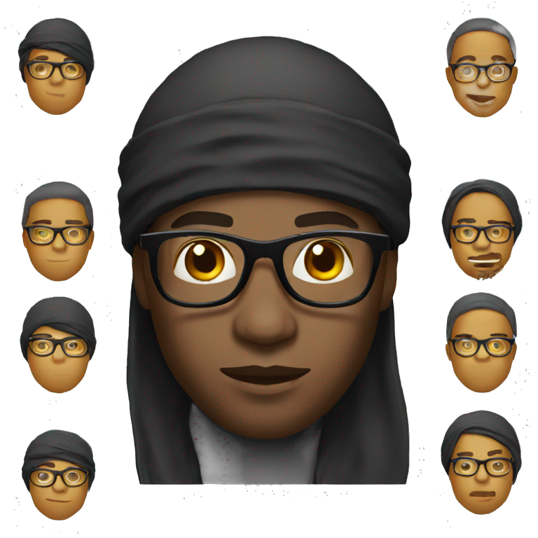 Black man cool with glasses and a durag emoji