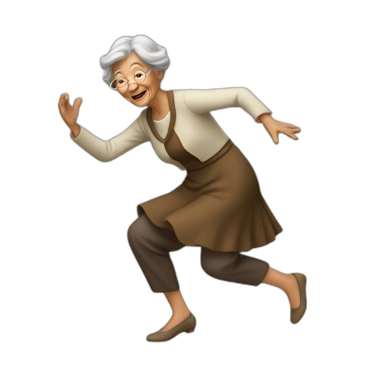 dancing old woman emoji