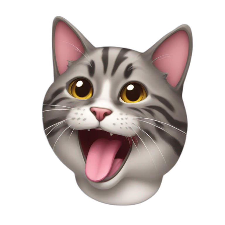 Cat with long tongue emoji