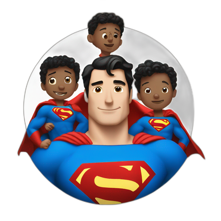 superman with two sons emoji