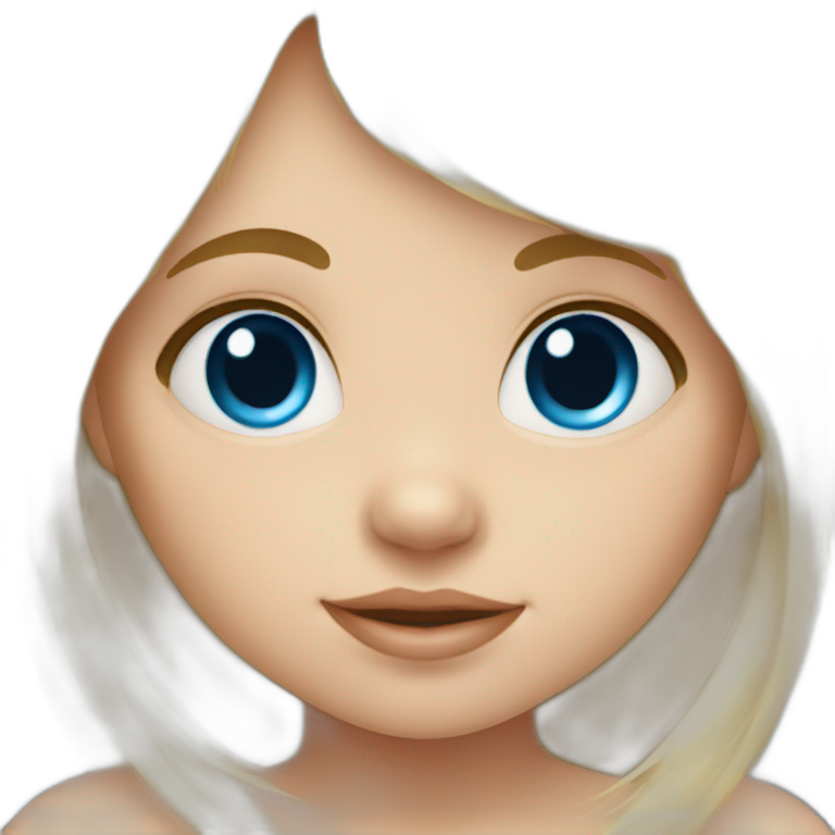 Blond baby girl with blue eyes and bangs long hair  emoji