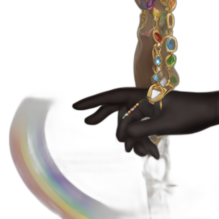 rainbow girl with wristwatch emoji