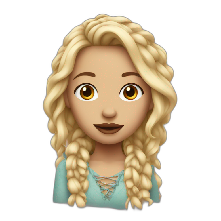 blonde boho girl with face piercings emoji