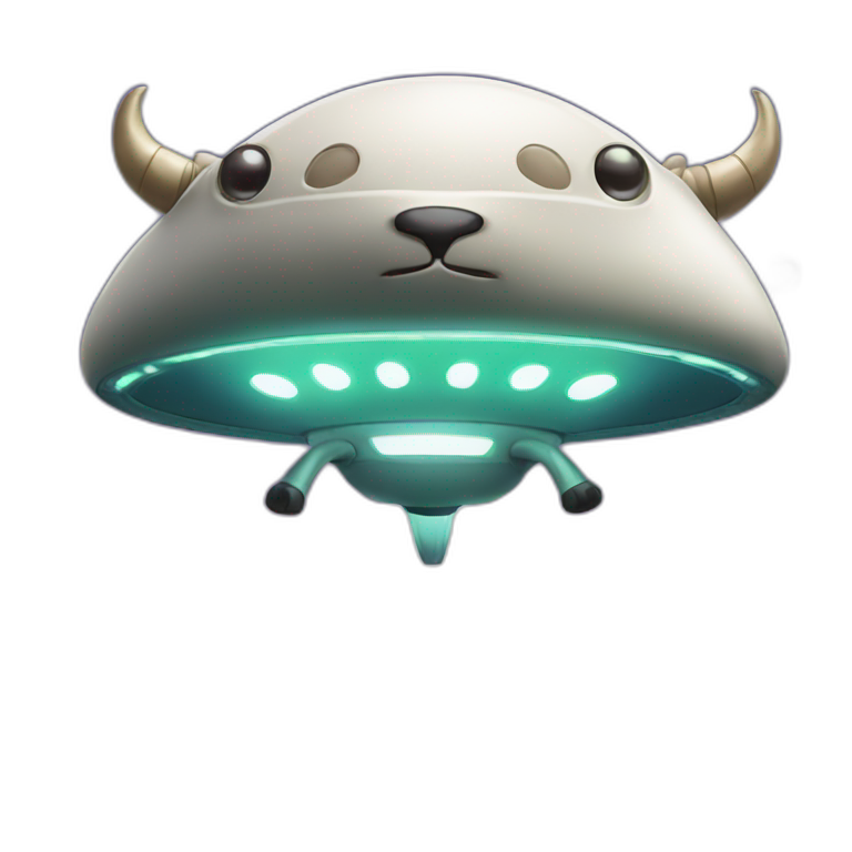 UFO beaming cow emoji