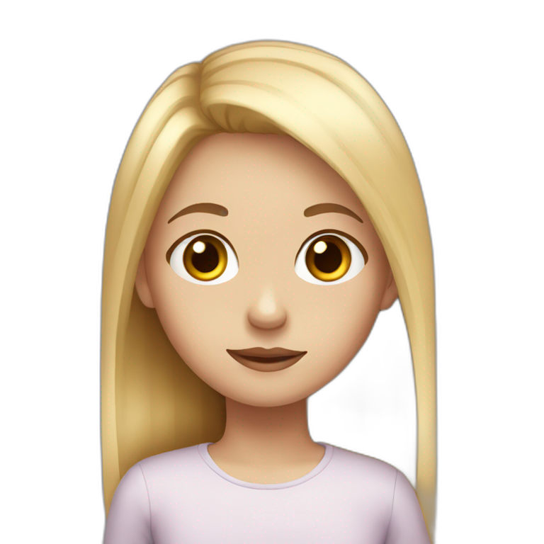 Autistic girl with brown eyes and blonde hair emoji