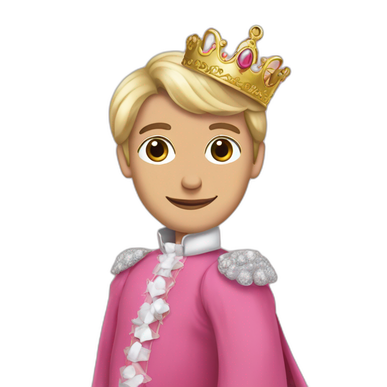 Emmanuel Macron with a pink princess dress emoji