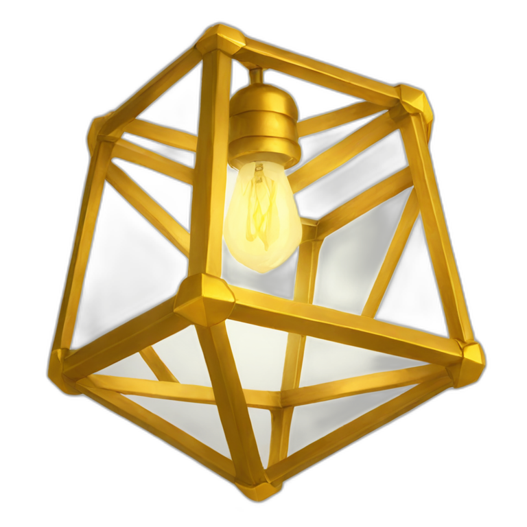 Golden Icosahedron lamp emoji
