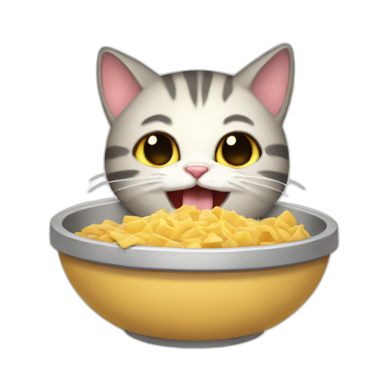 Gatito comiendo emoji