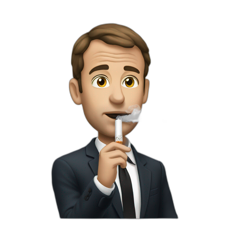 Macron smoke cigarette emoji