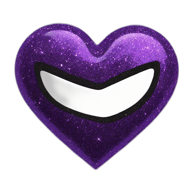 Purple and black glitter heart emoji