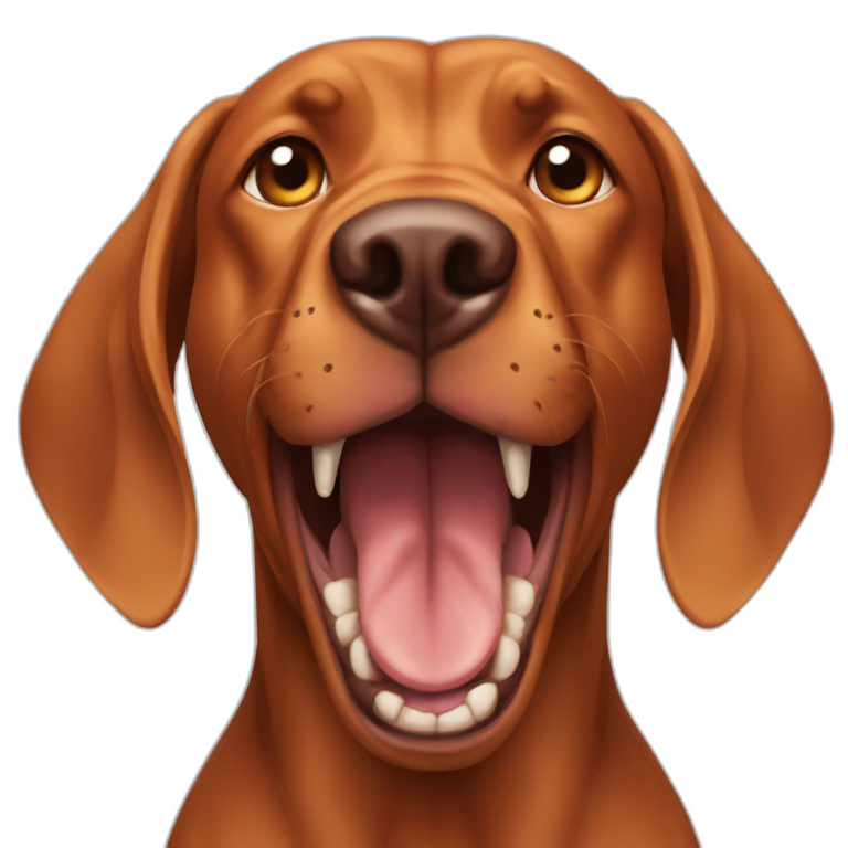 dog vizsla angry with teeth emoji