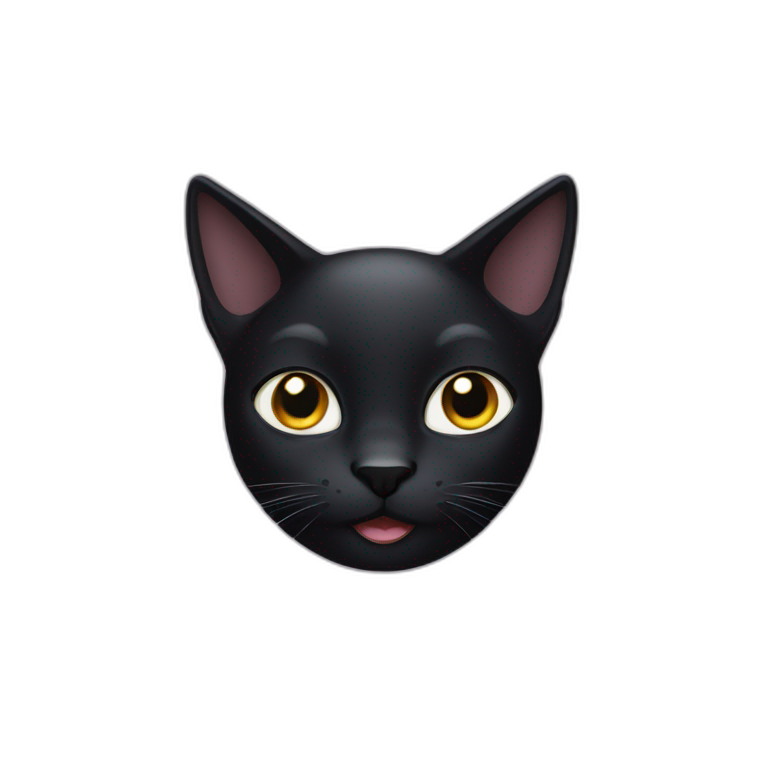 black cat face with pointy ears emoji