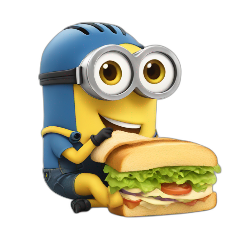 minion eating a sandwich emoji