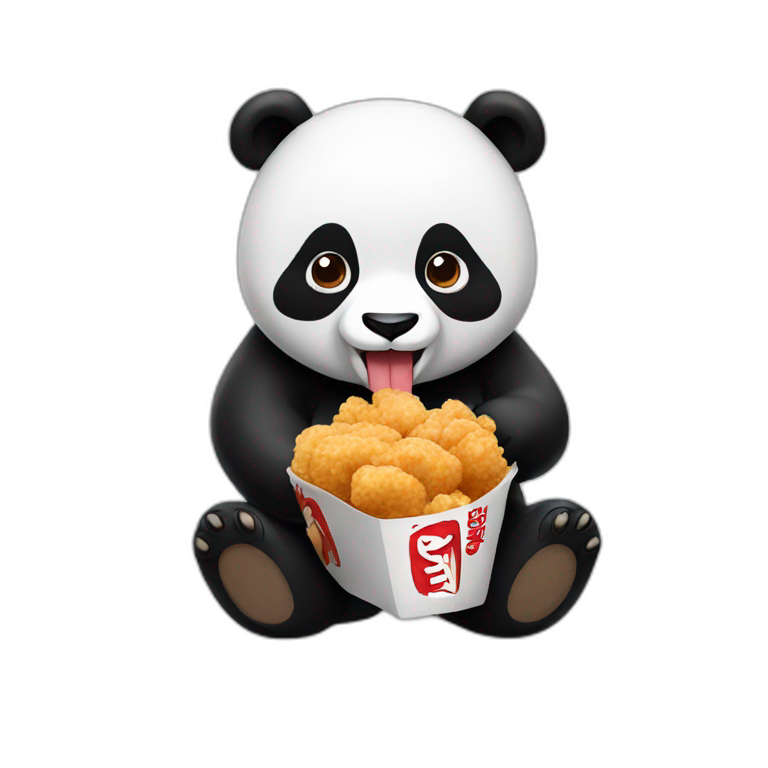 Panda eating kfc emoji