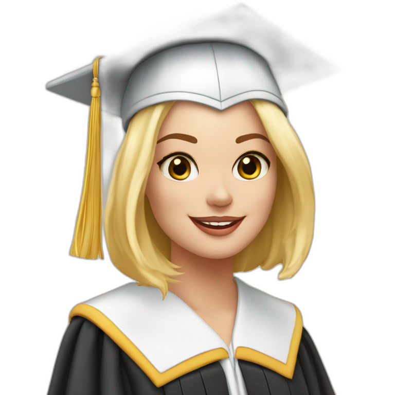 Margot robbie graduating from esigelec engeenering  school emoji