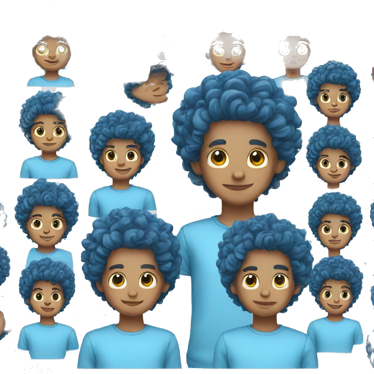 blue hair boy curly emoji