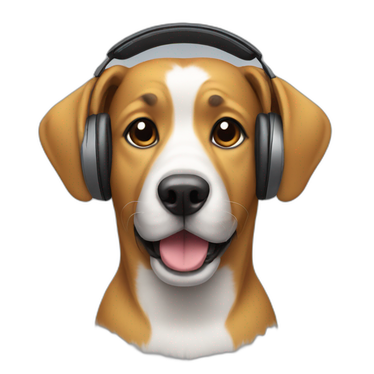 dog wearing headphones emoji