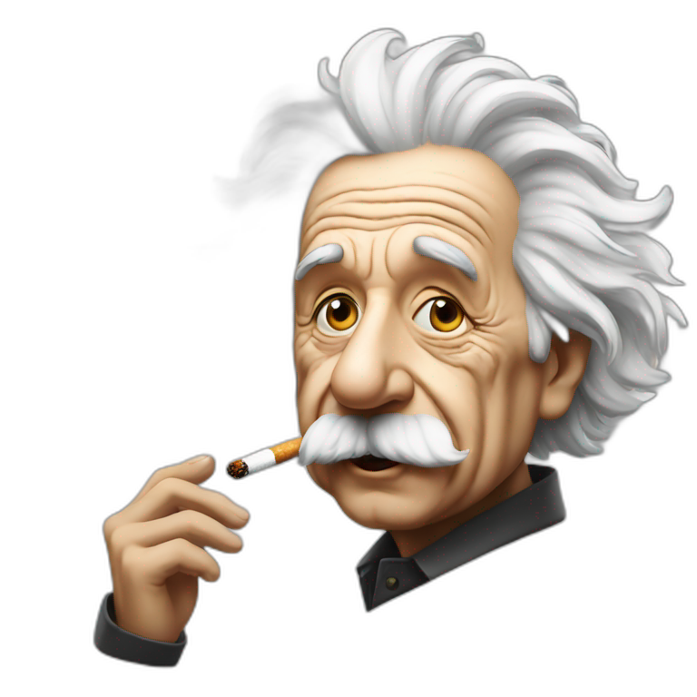 Einstein smoking a cigarette emoji