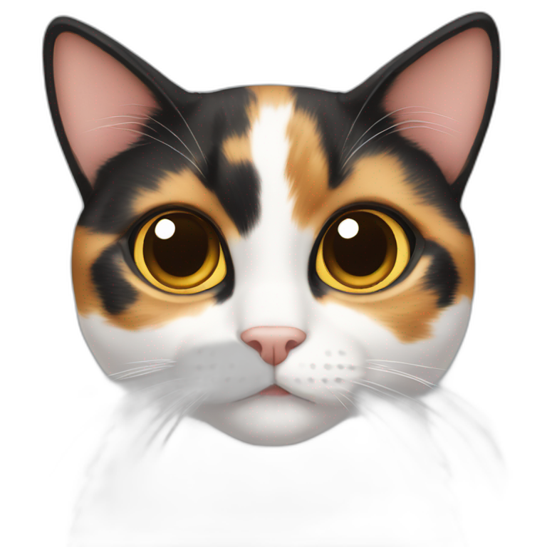calico cat with big eyes emoji