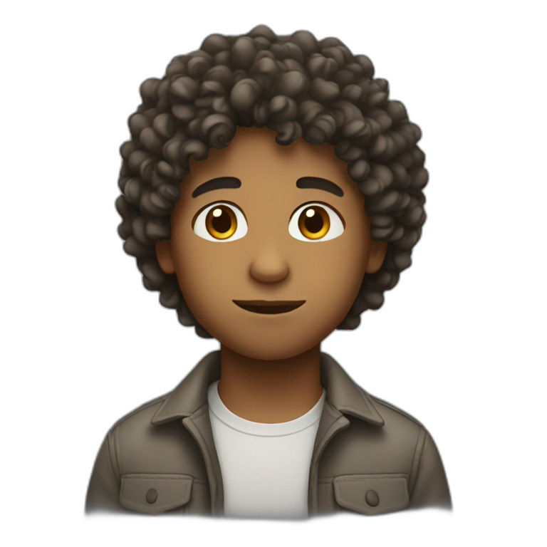 boy with curly hair emoji