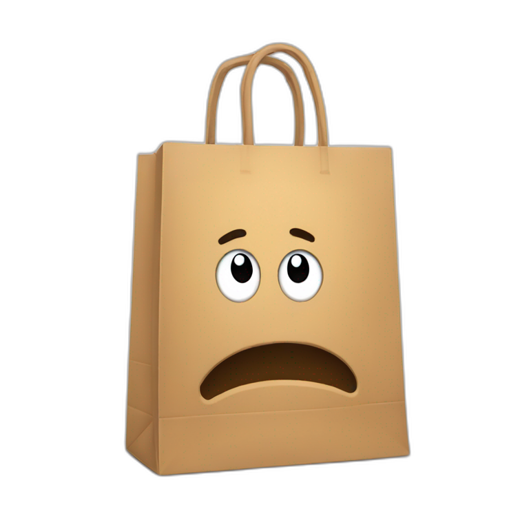 shopping bag sad emoji