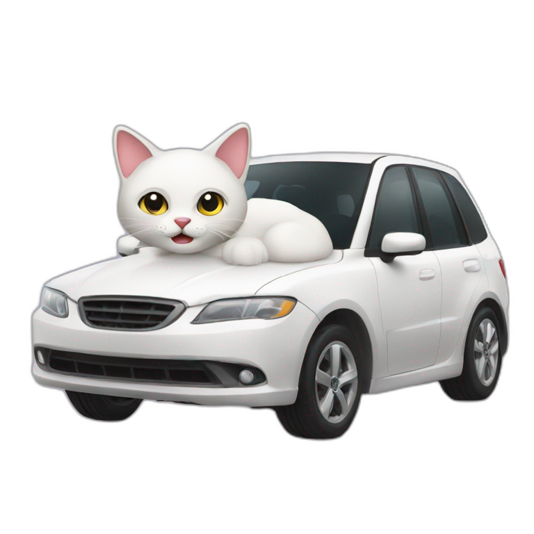 cat drive car emoji