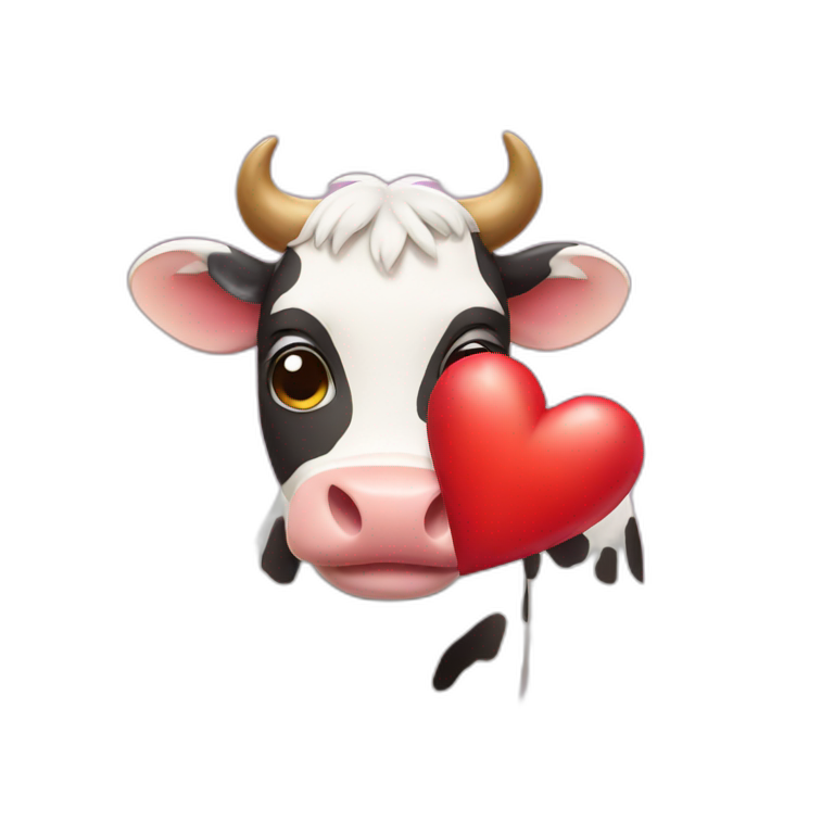  cow holding heart emoji