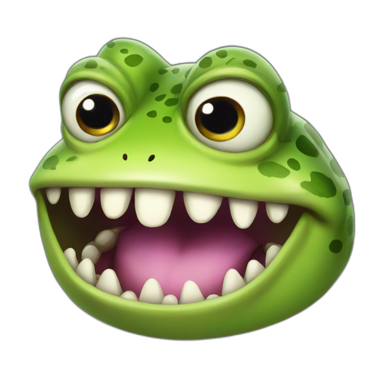 Frog scary big teeth emoji